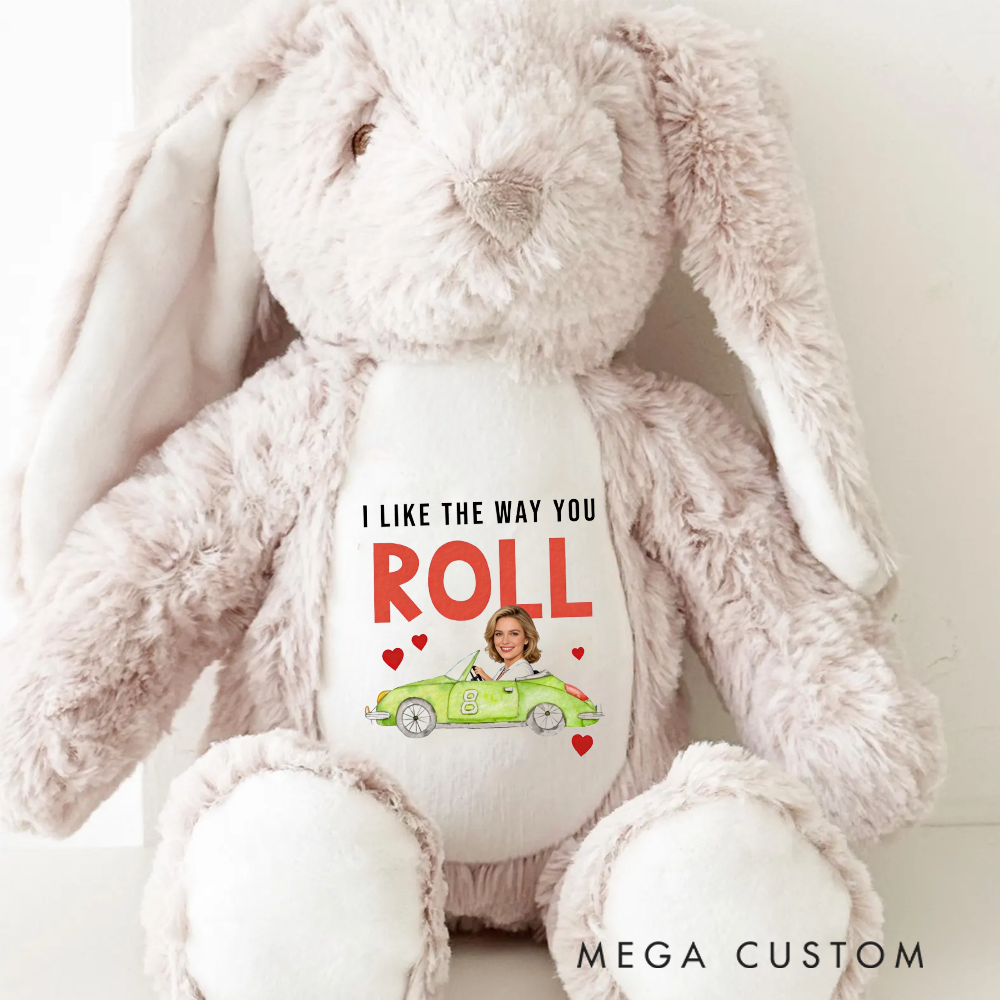 Personalized Racing Bunny Plush Custom Gift for Easter Valentine’s Day and Racing Fans