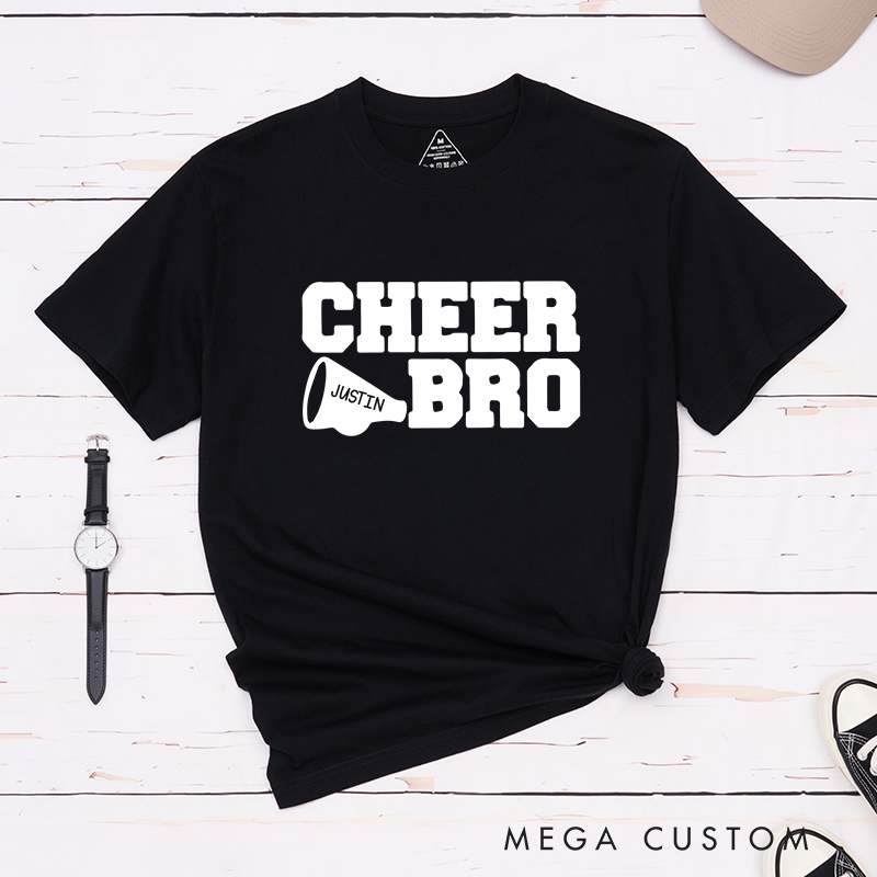 Personalized Cheer Bro T-Shirt with Custom Name