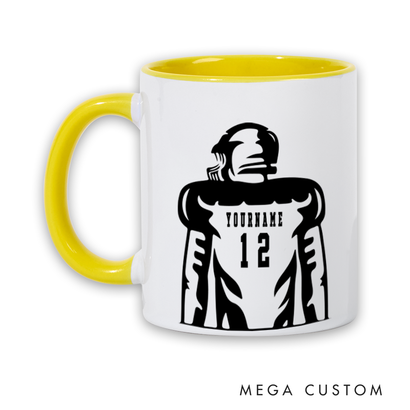 [Copy]Personalized American Football Mug with Action Pose and Custom Name Design