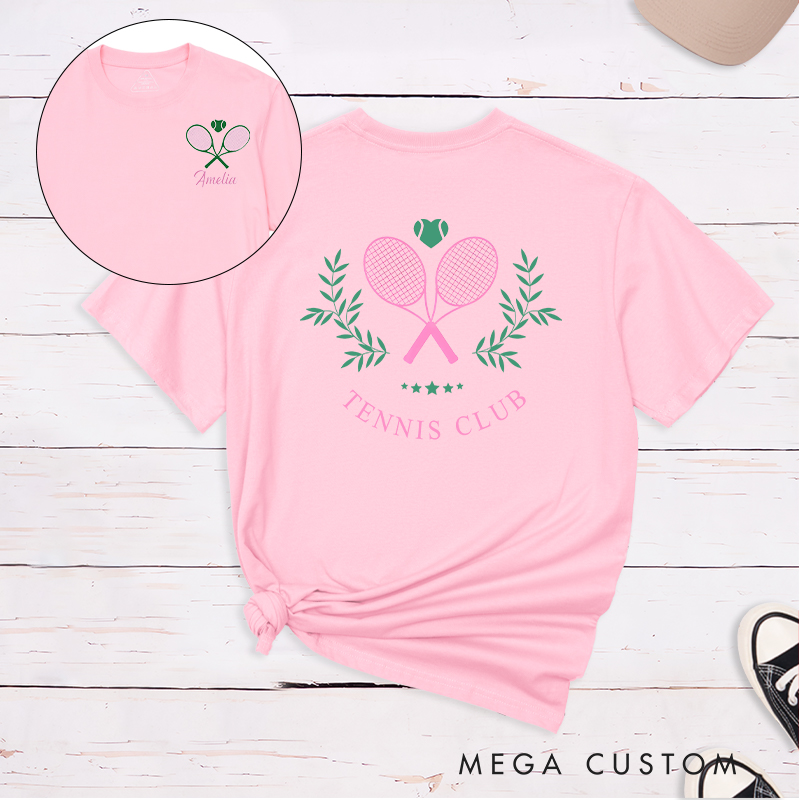 Personalized Tennis Club T-Shirt with Custom Name