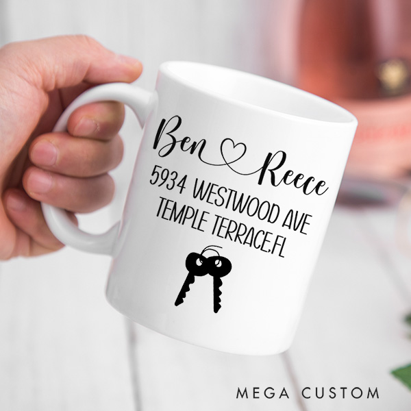 Personalized Mug Custom 11oz Coffee Mug Housewarming Gift New Homeowner Gift Moving Away Gift First Home for Couple New Home Gift Xmas Gift