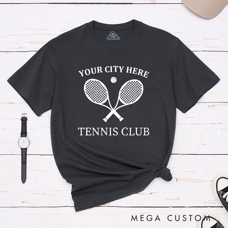 Personalized Tennis T-Shirt  Featuring Timeless Club Logo and Custom Name and Year