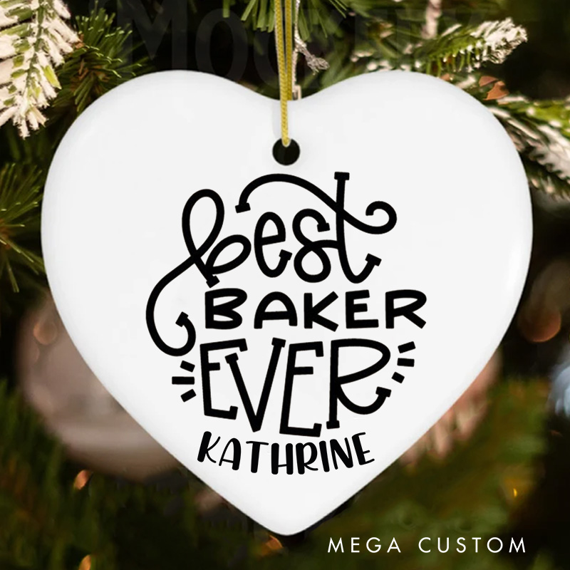 Personalized Best Baker Ever Christmas Ornament Ornament with Name Xmas Tree Decoration for Baker 2025 Christmas Gift Baking Lover Gift