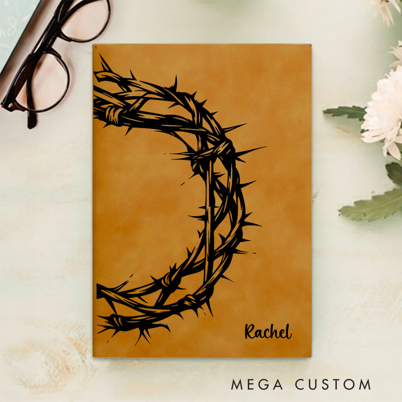 Personalized Man of God Prayer Journal Leather A5 Notebook with Name Birthday Gift Religious Gift for Men Christian