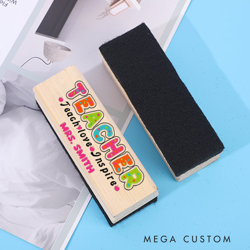 Personalized Magnetic Wooden Whiteboard Erase Teacher Teach Love Inspire Design Appreciation Gift for Teachers