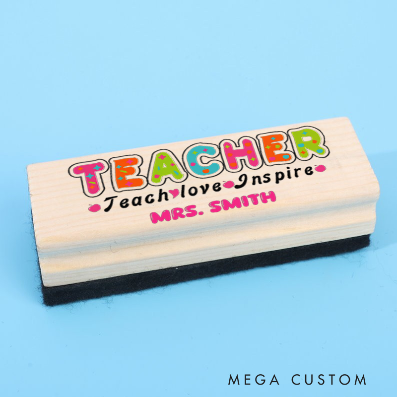 Personalized Magnetic Wooden Whiteboard Erase Teacher Teach Love Inspire Design Appreciation Gift for Teachers