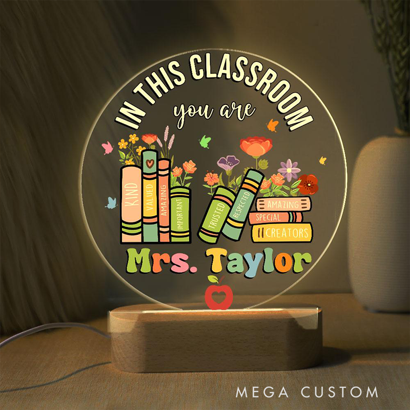 Personalized Teacher LED Desk Lamp with in This Classroom You Are Design Unique Gift for Teachers