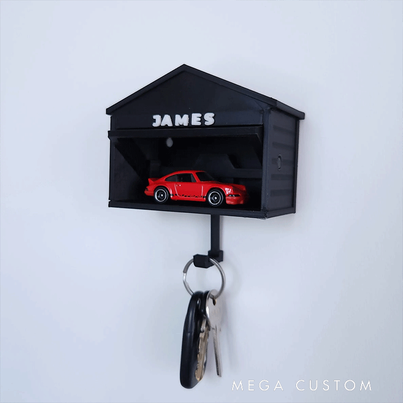 Personalized Car Garage Key Holder Custom Name Key Hook Unique Gift for Racers and Car Lovers