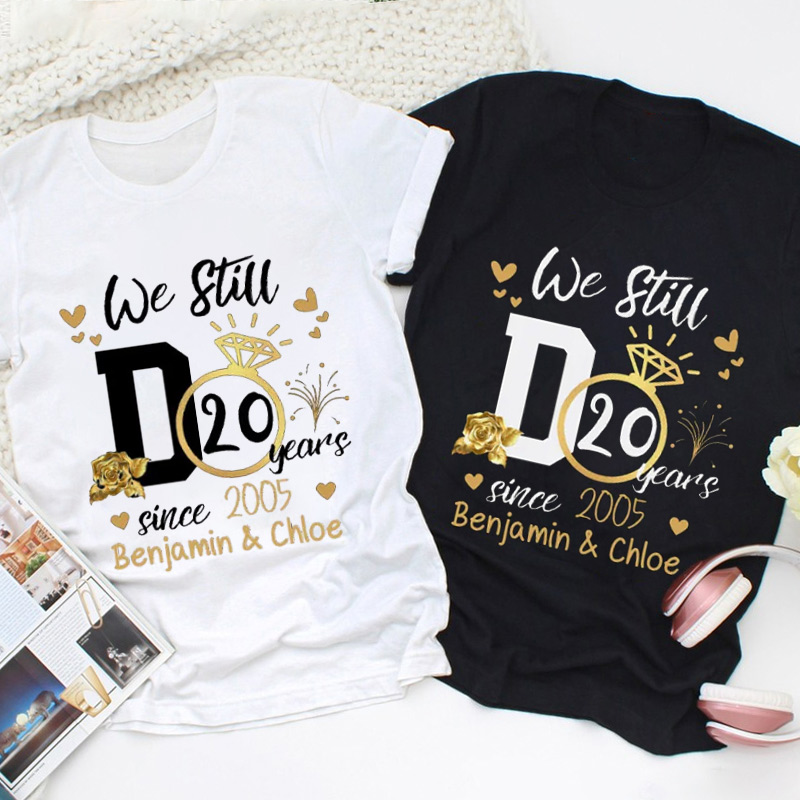 Personalized Couple 20th Anniversary T-Shirt We Still Do 20 Years Anniversary T-Shirts for Couple Wife Husband Gift Tees