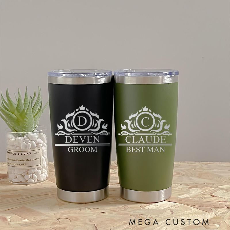 Personalized 20oz Tumbler for Groomsmen Bachelor Party Favor Tumbler Groomsman Insulated Tumblers Best Man Gift Groomsman Proposal Gift