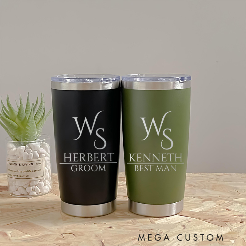 Personalized Insulated Tumbler 20oz Tumbler For Groomsmen Wedding Favors Tumbler Groomsman Gift Tumbler Best Man Gift Groom Gift