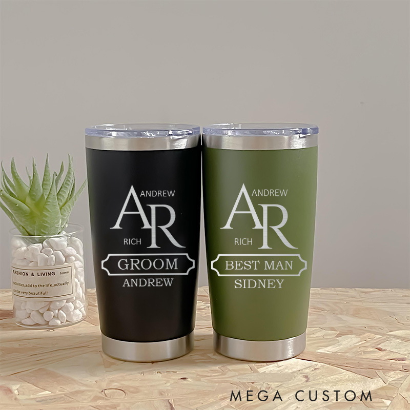 Personalized Insulated Tumbler 20oz Tumbler for Groomsmen Bachelor Party Favor Tumbler Groomsman Proposal Gift Tumbler