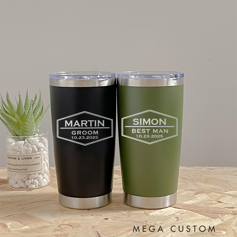 Personalized Groomsman Insulated Tumbler 20oz Tumbler for Groomsmen Bachelor Party Favor Tumbler Groomsman Proposal Gift