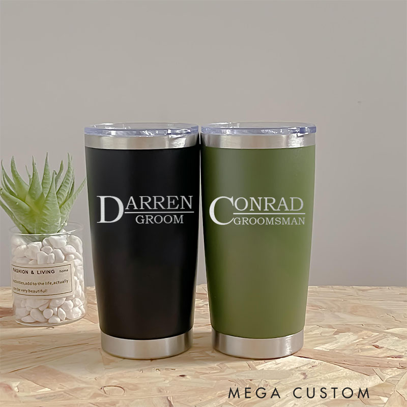 Personalized Groomsman Insulated Tumbler Groom Gift Tumbler 20oz Wedding Favors Tumbler for Best Man Bachelor Party Favor Tumbler