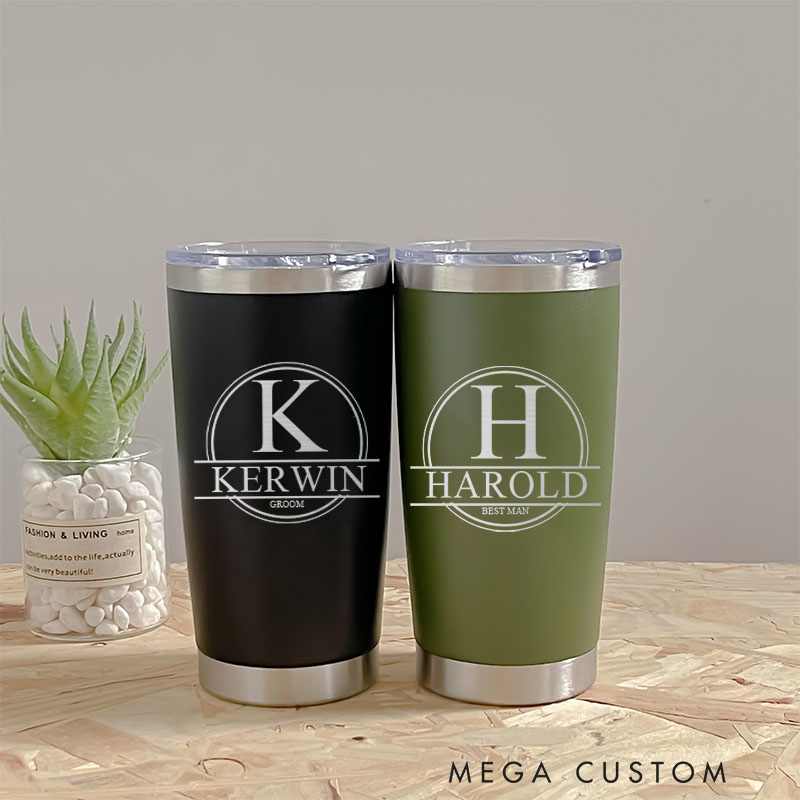 Personalized Groomsman Gift Tumbler 20oz Insulated Tumbler Wedding Favors Tumbler for Groomsmen Bachelor Party Gift