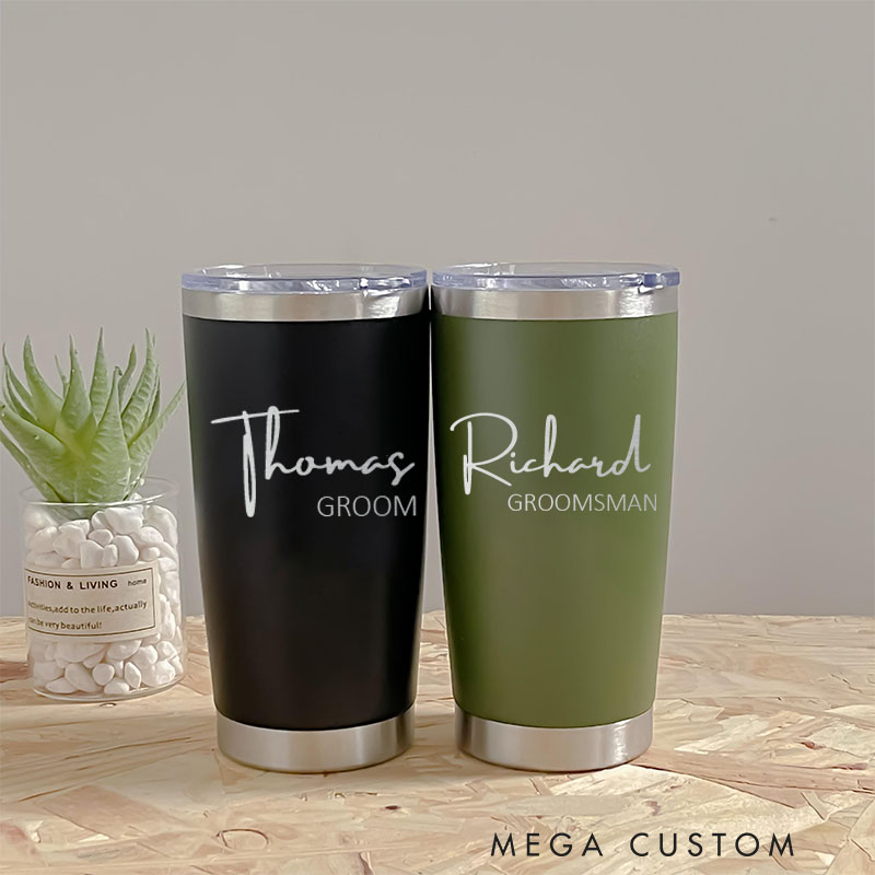 Personalized Men’s Bachelor Party Favor Tumbler 20oz Insulated Tumbler Groomsman Gift Tumbler for Best Man Groom Wedding Tumbler Gift