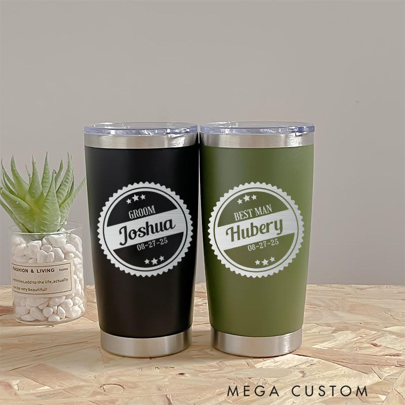 Personalized Groom Gift Tumbler Insulated Tumbler Groomsman Gift Tumbler 20oz Tumbler for Best Man Gift Bachelor Party Favor Tumbler