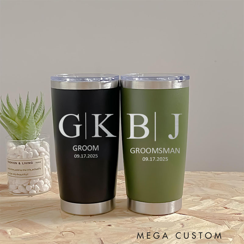 Personalized Insulated Tumbler Groomsman Gift Tumbler 20oz Tumbler for Groomsmen Best Man Gift Groom Gift Wedding Party Favor Tumbler