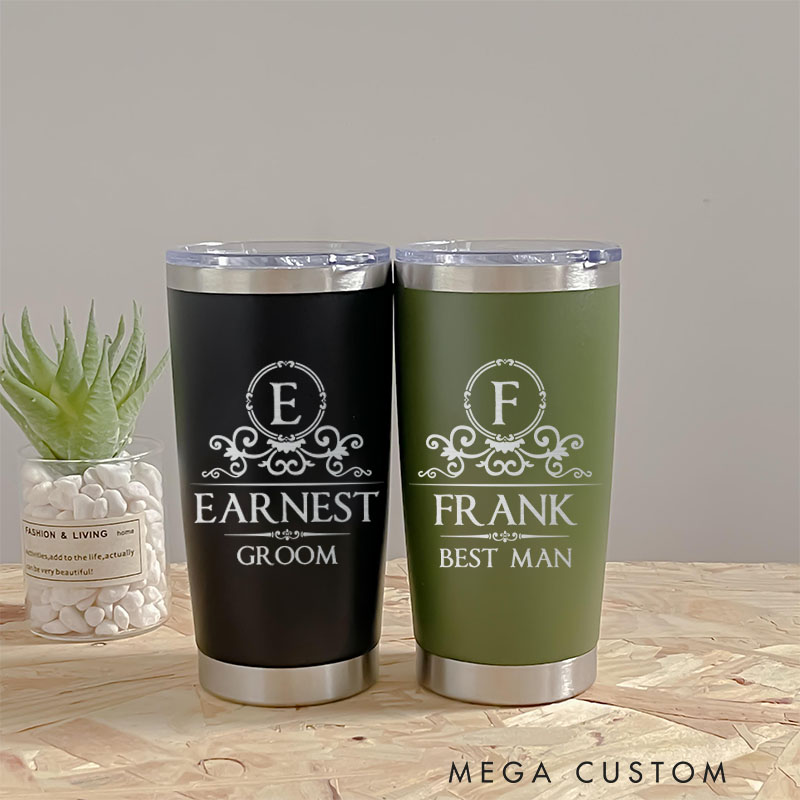 Personalized Bachelor Party Favor Tumblers Insulated Groomsman Gift Tumbler 20oz Tumbler for Groomsmen Best Man Gift Groom Gift Wedding Keepsakes 