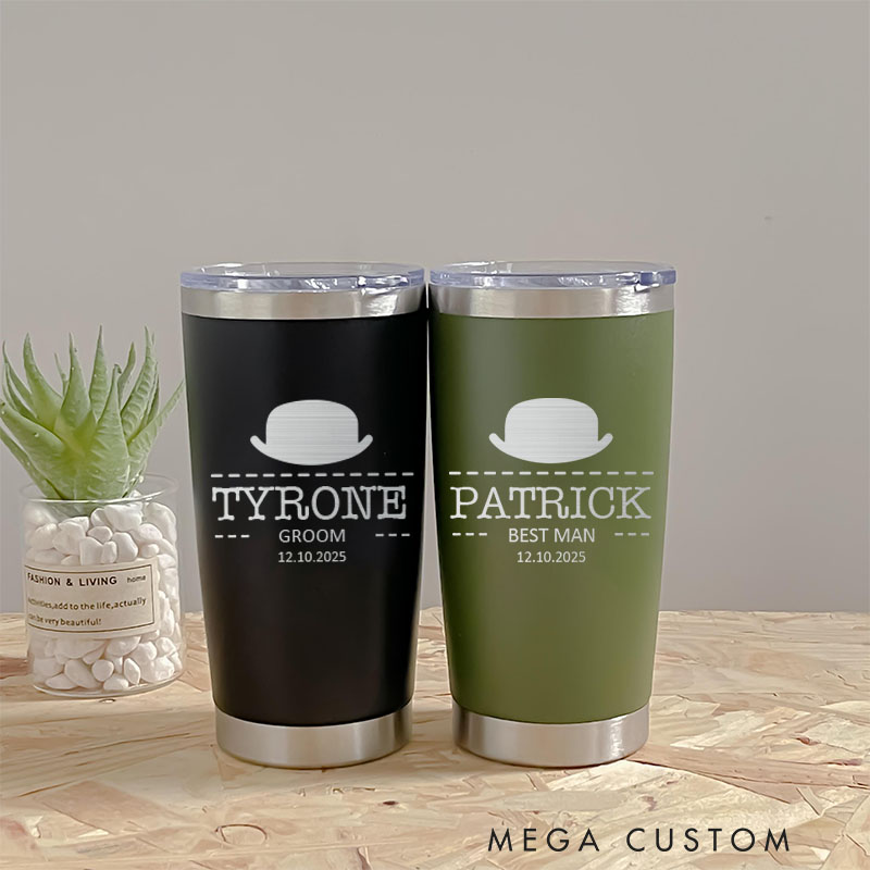 Personalized Groomsman Proposal Tumbler 20oz Insulated Tumblers Groomsman Gift Tumbler for Him Best Man Gift Groom Wedding Favors