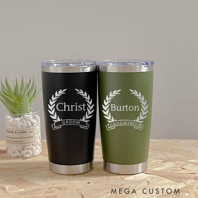 Personalized Wedding Party Tumbler Insulated Tumblers for Groomsmen Bachelor 20oz Tumbler Best Man Gift Wedding Party Favor Tumbler