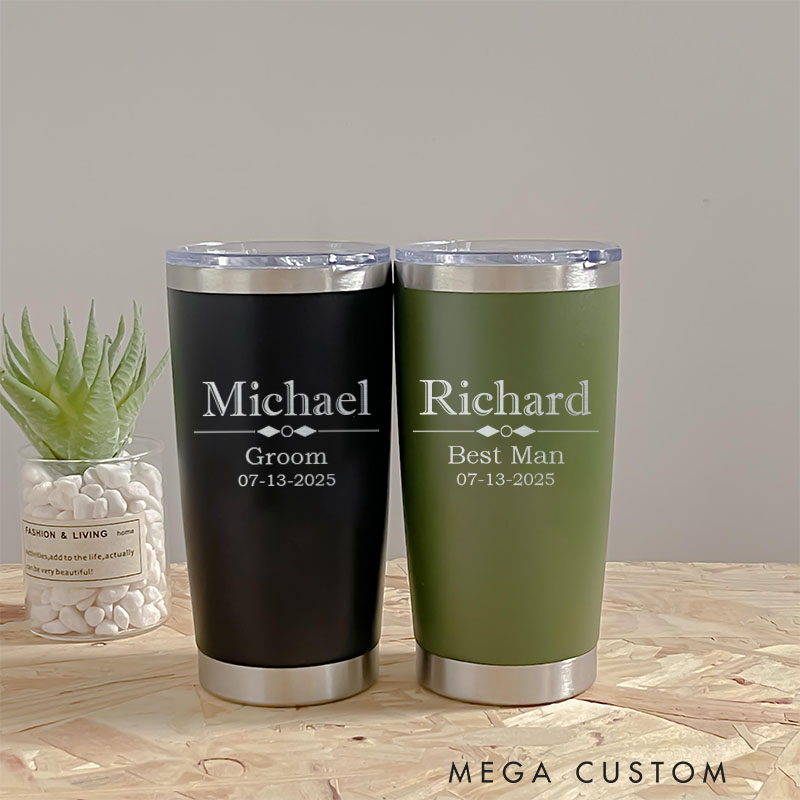 Personalized Groomsman Gift Tumbler 20oz Insulated Tumbler for Groomsmen Wedding Party Favor Tumbler Groom Gift Tumbler