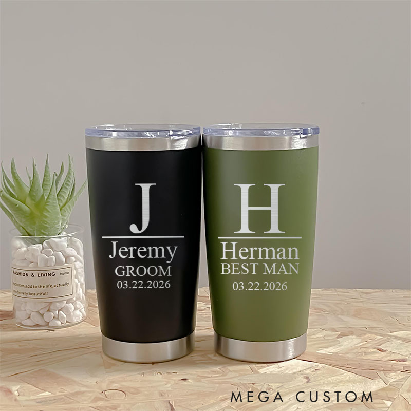 Personalized Wedding Favors Insulated Tumbler for Groomsmen Bachelor 20oz Tumbler Groomsman Proposal Tumbler Best Man Gift Groom Gift