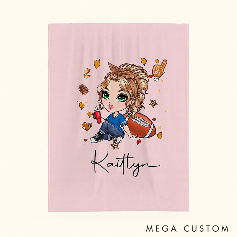 Personalized Football Name Blanket with Your Name and Jersey Number, Add a Personal Touch to Cozy Comfort