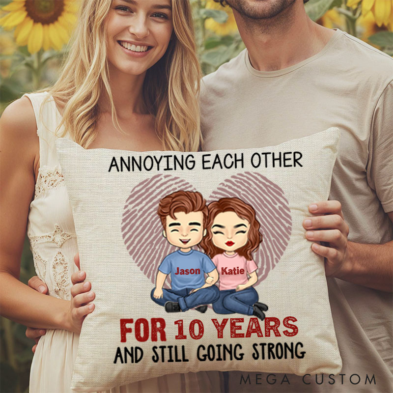 Personalized Couple Anniversary Pillow Annoying Each Other Many Years and Still Going Strong Pillow For Couple Anniversary Gift