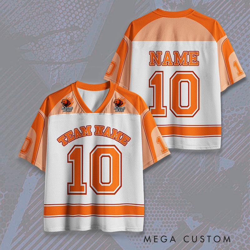 Personalized Orange Themed Game Day Jersey with Name and Number Options