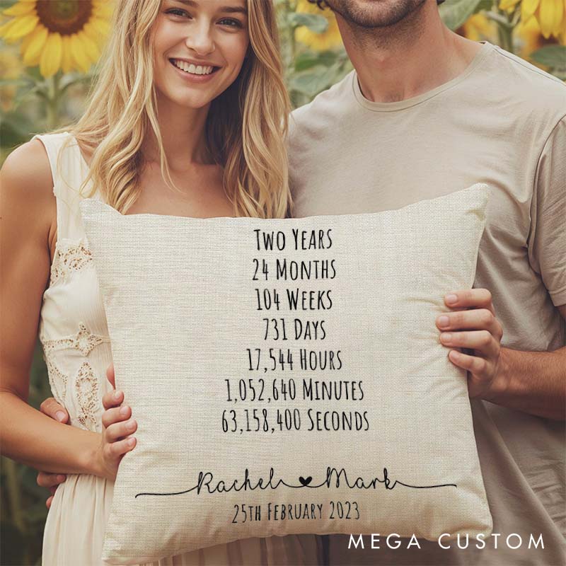 Personalized Couple Anniversary Time Pillow Couple Wedding Milestone Pillow Celebrate Every Moment Together Pillow for Her Him