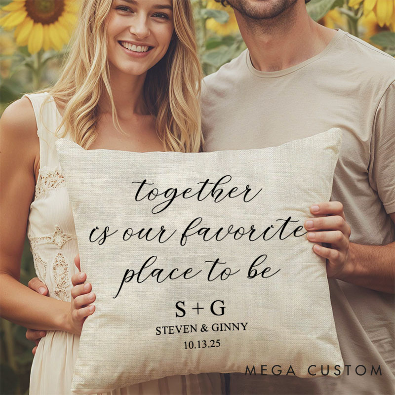 Personalized Couple Together is Our Favorite Place to be Pillow Couple Valentine's Day Pillow Boyfriend Girlfriend Gift Husband Wife Gift for Him Her