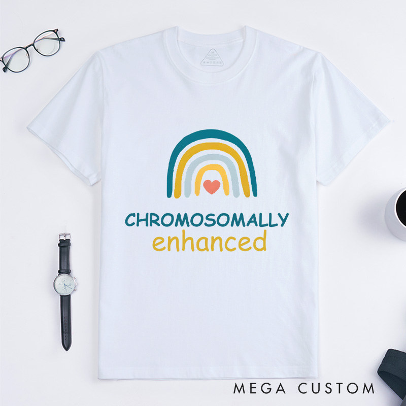 Personalized Chromosomally Enhanced Rainbow Design Supporting Down Syndrome Awareness and Inclusion T-shirt