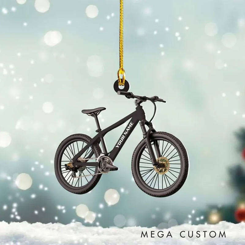 Personalized Custom Name Bicycle Christmas Ornaments Bicycle lovers Gift Biker Xmas Ornament