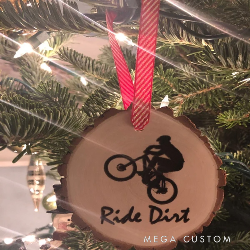 Personalized Wooden Christmas Ornament Mountain Bike Gift for Cyclist Bicycle lovers Gift Biker Xmas Ornament