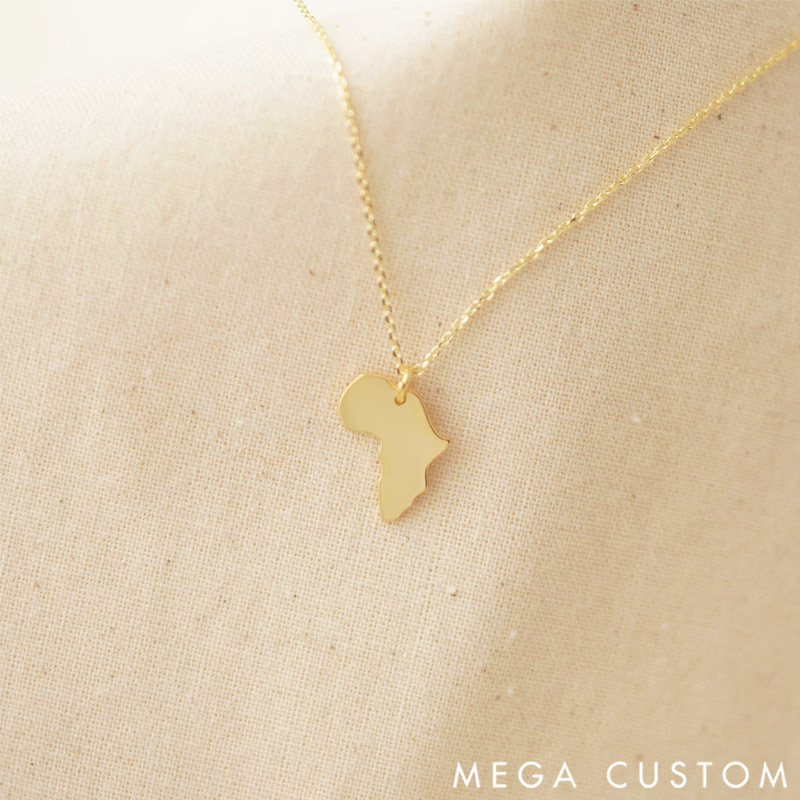 Custom State Country City Necklace Travel Destination Map Gift for Travel Lovers