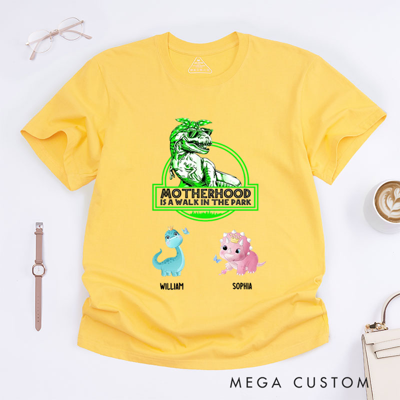 Personalized Motherhood is a Walk in the Park Classic T-shirt