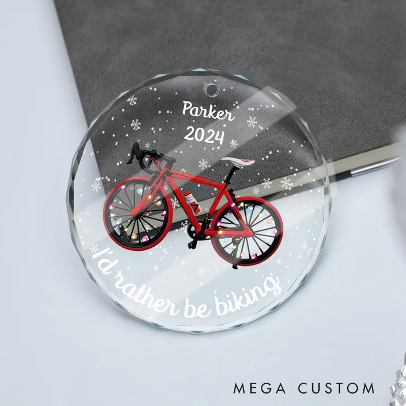 Personalized Biker Glass Ornament Motorcycle Christmas Ornament Unique Gift for Bikers