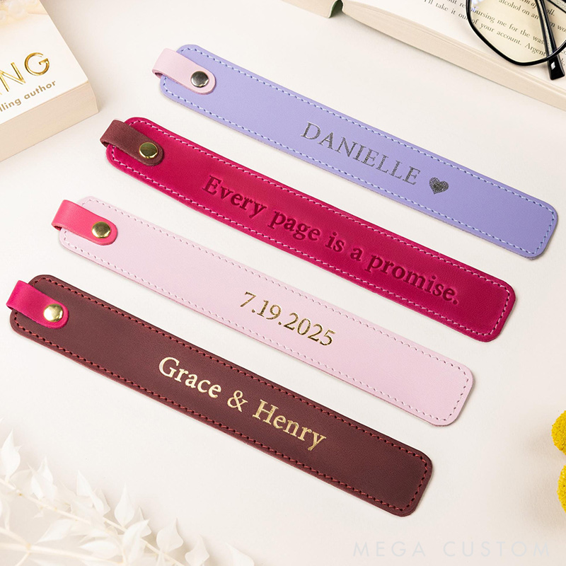 Personalized  Leather Bookmark Gifts for Readers Gift for Book Lover Custom Initials Leather Bookmark Handmade Gifts