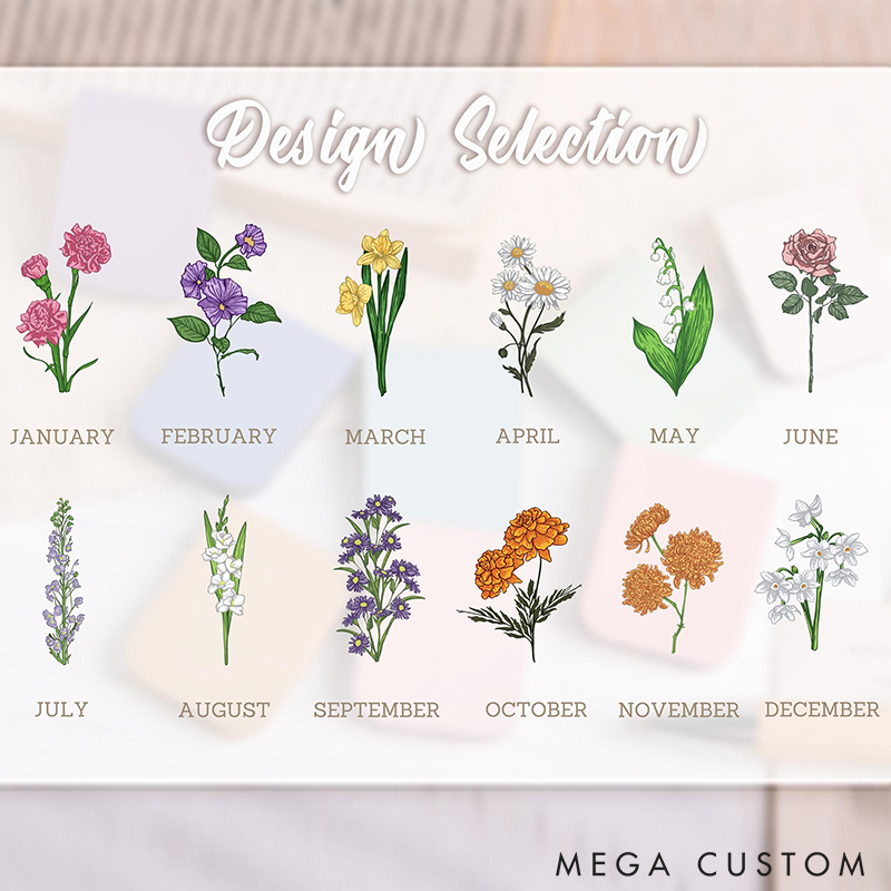 Personalized Magnetic Birth Flower Bookmark Custom Name Leather Bookmark Book Lover Gift Book Accessory