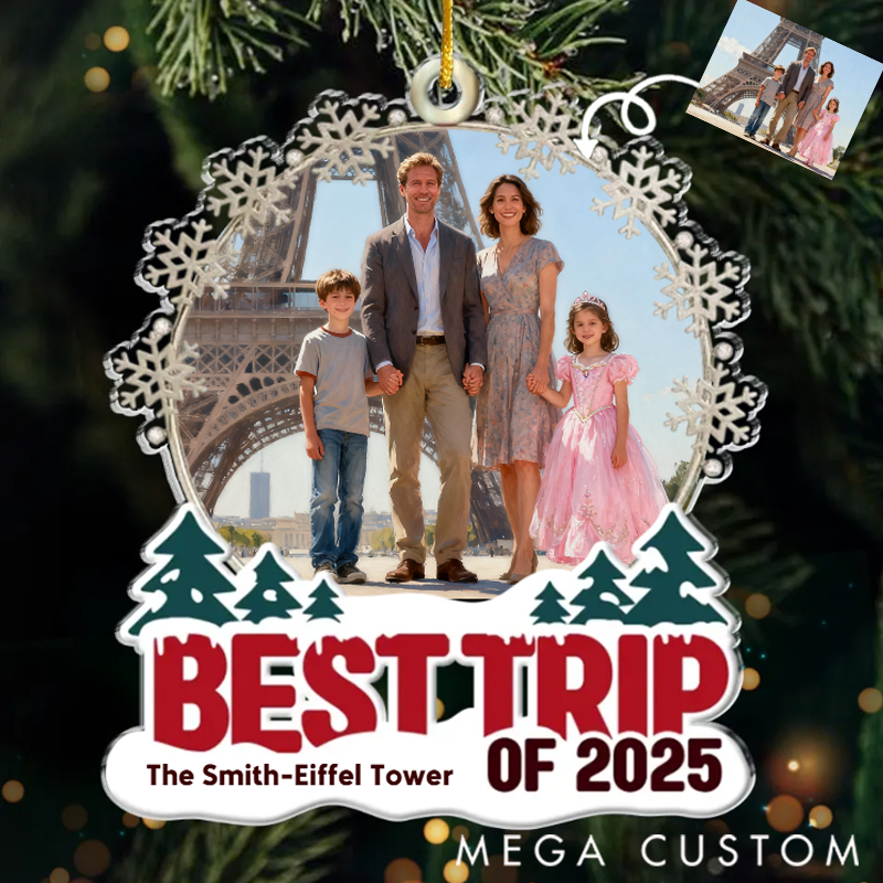 Personalized Christmas Ornament Custom Photo Acrylic Ornament Personalized Christmas Birthday Gifts for Family