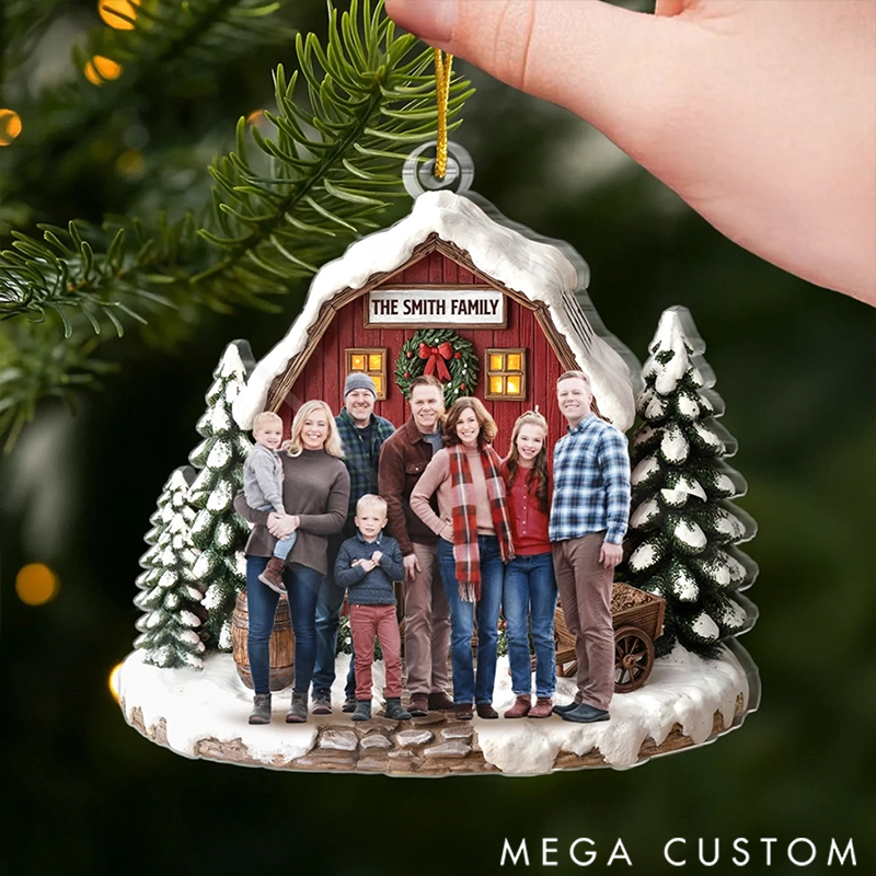 Personalized Christmas Ornament Gifts for Mom Dad Custom Photo Acrylic Ornament