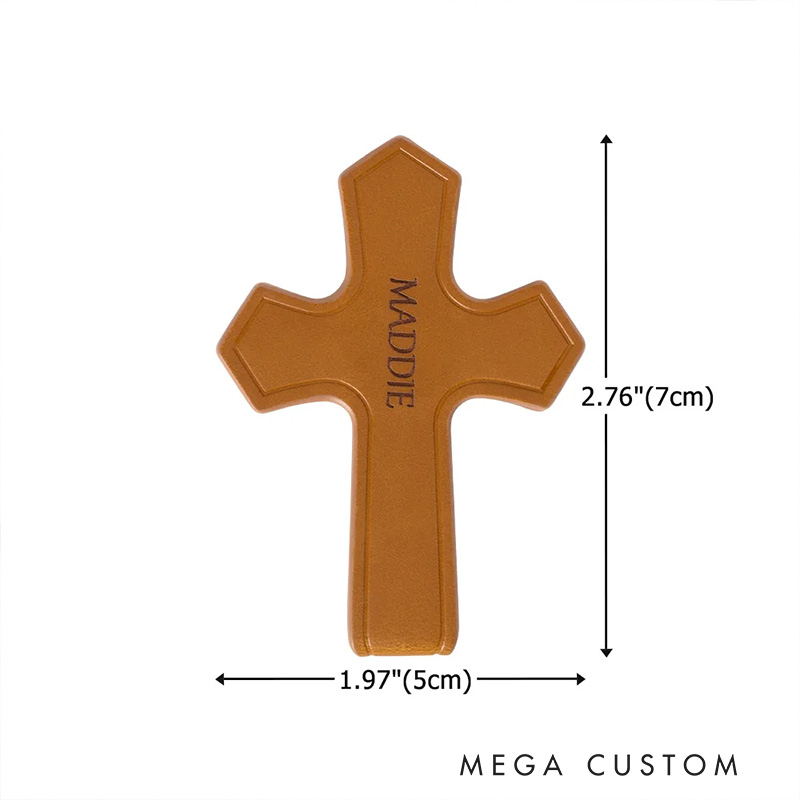 Personalized Engraved Name Cross PU Leather Magnetic Bookmark Clip Reading Accessory Religious Baptism Gift for Book Lover Christian