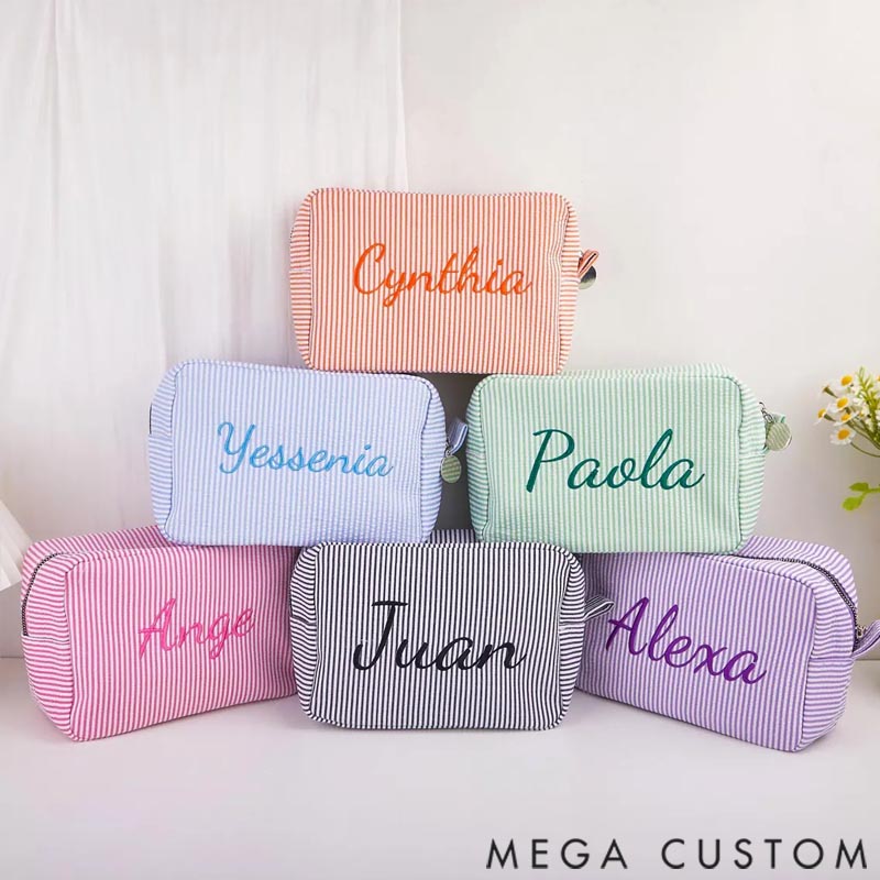 Personalized Monogrammed Toiletry Bag Makeup Bag Custom Travel Makeup Bag Large Capacity Storage Bag for Her