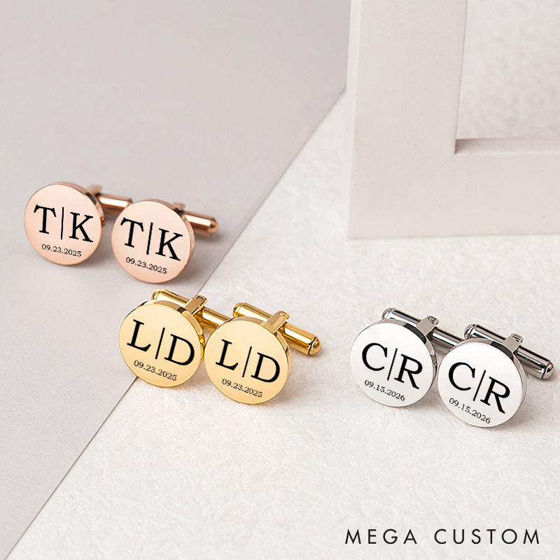 Personalized Initials Cufflink Gift for Groom Club Custom Groomsmen Wedding Cufflinks Groomsman Proposal Gift Bachelor Part Favors Cufflinks