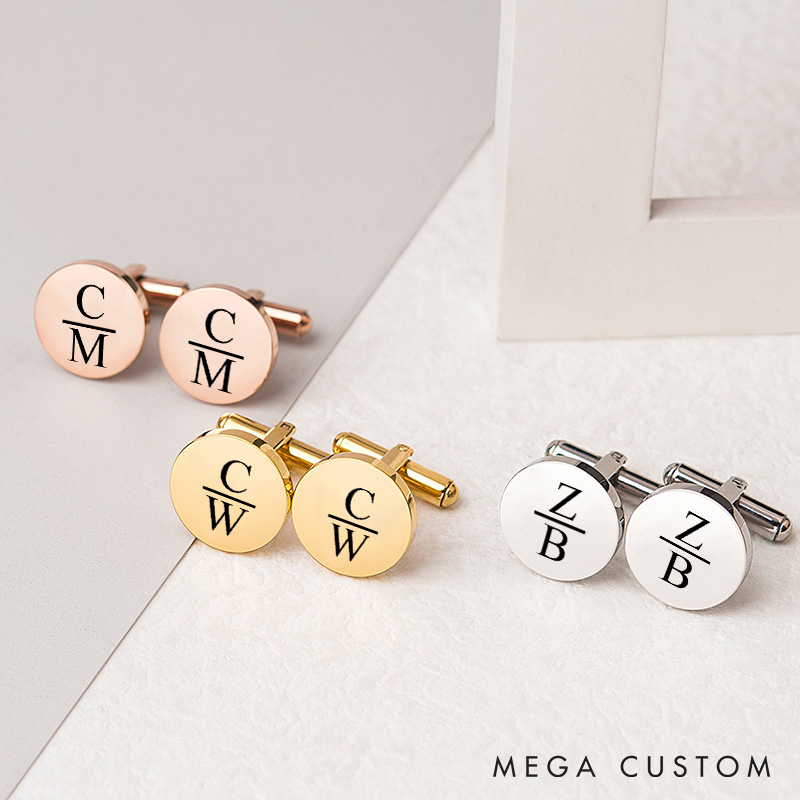 Personalized Men's Minimalist Cufflinks Custom Engraved Initial Cufflinks Wedding Party Gift Cufflinks Groomsmen Proposal Gift Cufflink