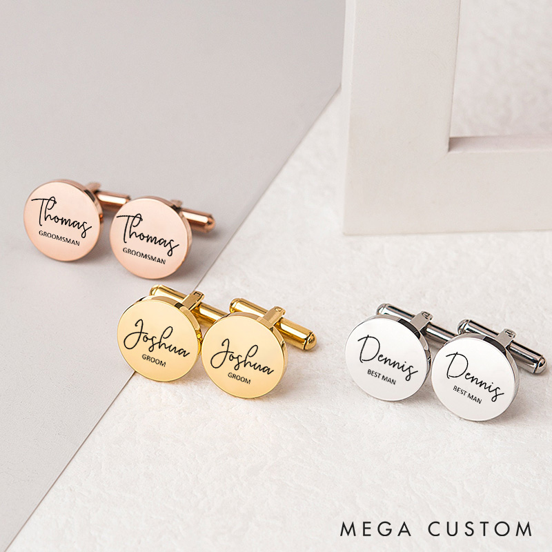 Personalized Engraved Cufflinks Custom Bachelor Party Gifts for Him Groomsmen Groom Gift Cufflinks Best Man Proposal Cufflinks