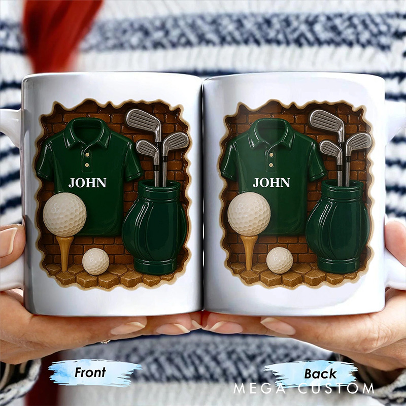 Personalized Golf Mug with Custom Name, Gift For Golf Lovers