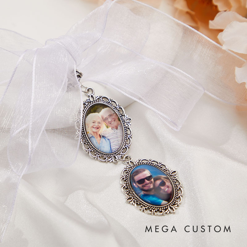 Personalized Wedding Bride Bouquet Photo Charm Custom Wedding Charm for Bride from Mother Father Grandparents Bridal Shower Party Gift Bridal Keepsake