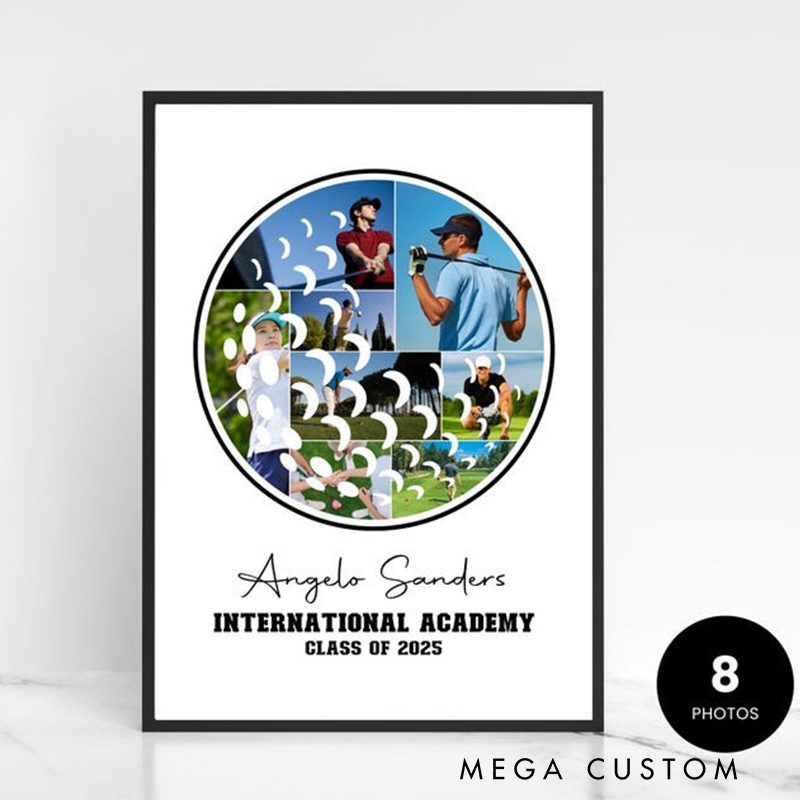 Personalized Golf Caricature from Photo Wall Art Poster Without Frame Funny Hand Drawn Style Art Gift for Baseball Fans and Athletes 